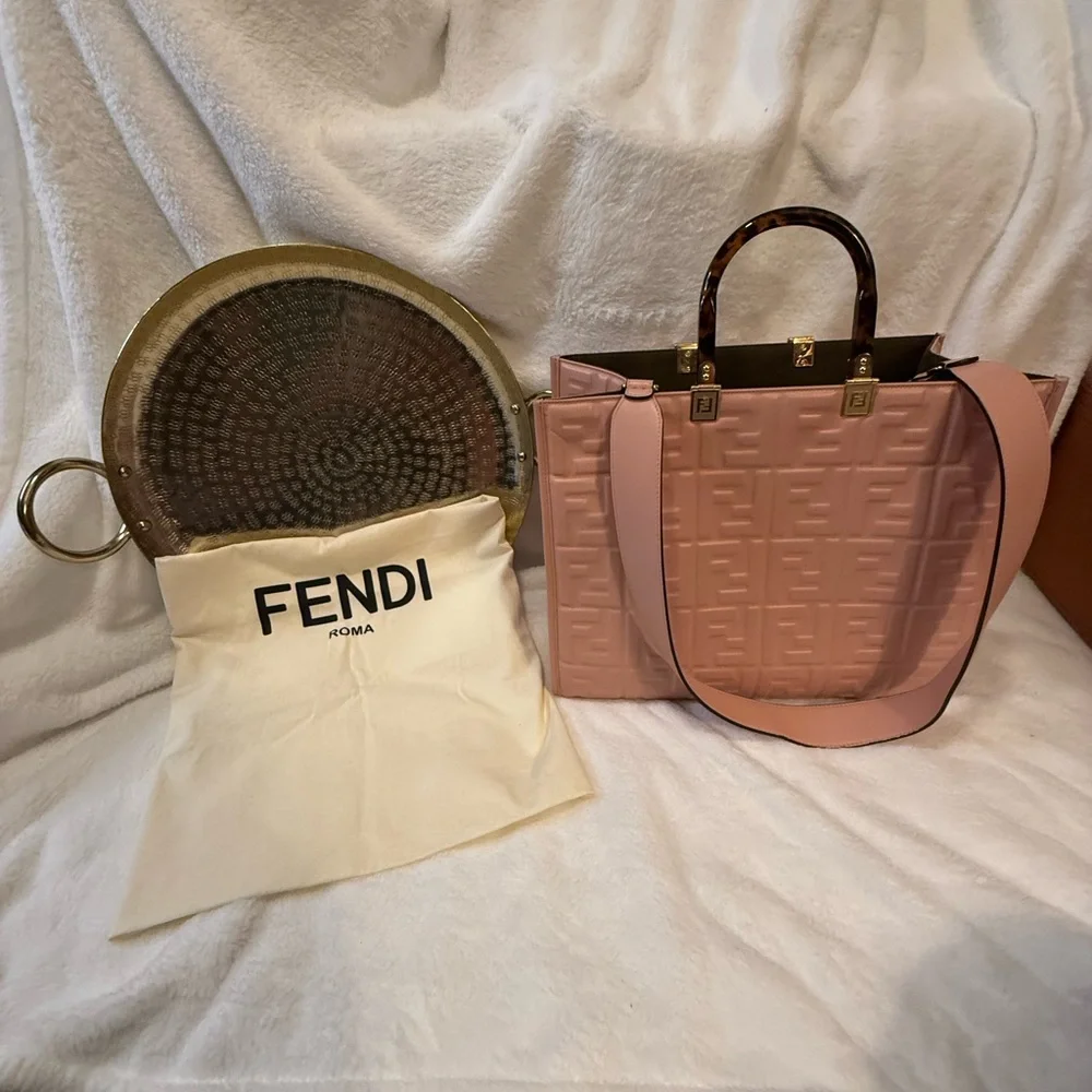 Fendi Blush Pink Embossed Tote - Picture 2 of 9